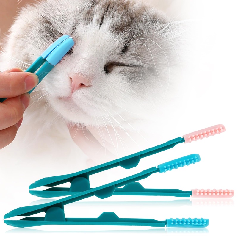 Dog Tear Comb Tear Stain Removal Comb Brush Care for Pets Cats Dogs Small Large Medium Remove Mucus Crust Double Sided Tool Blue Pink 2 Pieces