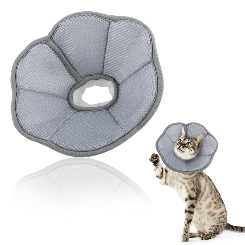 FainFun Neck Collar for Pets, Elizabethan Collar Cat, Adjustable Protective Collar, Prevent Licking/Biting Wounds, Suitable for Kittens, Puppies, Rabbits, Neck Circumference 15-21 cm (S)