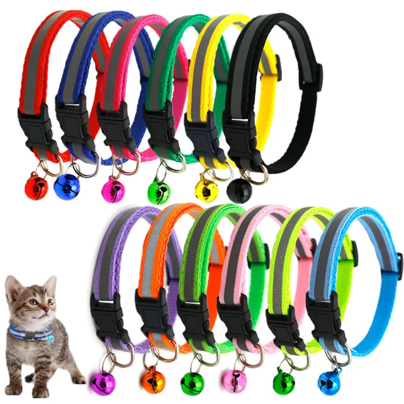 Pack of 12 cat collars, cat collars, cat collars, cat collars, cat collars with safety clasp, cat collars, cat collars, cat collars, reflective cat collars