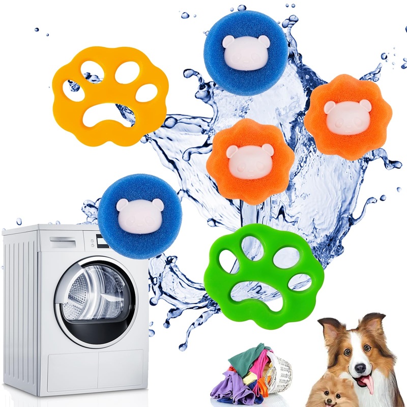 Pack of 6 lint balls for washing machine, reusable washing machine hair catcher, pet hair remover washing machine for removing pet hair