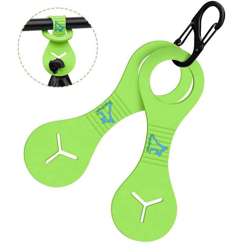 PuppyDoggy Silicone Poop Bag Holder for Dog Poop Bags, Handy and Easy to Use, for Dog Leash Dispenser, Accessories (2 Pieces-Green) 2 Pieces (Pack of 1)