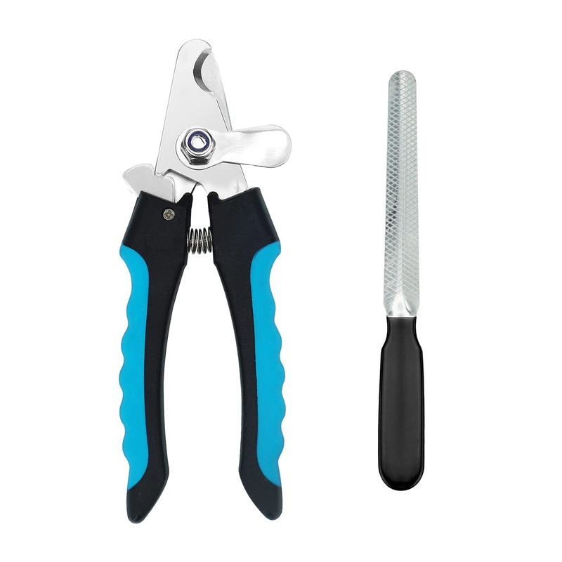 ZENVALY claw scissors for dogs and cats, dog claw trimmer with nail file, cat nail scissors with safety lock and protection, claw care for dogs, dog claw trimmer