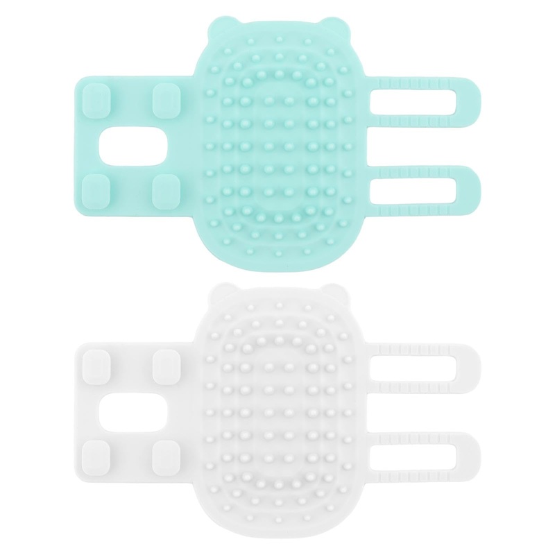 2 pcs Pet Tickling Artifact, Cat Rubbing Corner Comb, Silicone Tickling Comb Brush, Pet Itch Tool Back Scratcher for Dogs Cats(White,Green,Size:6.5×4.13inch)