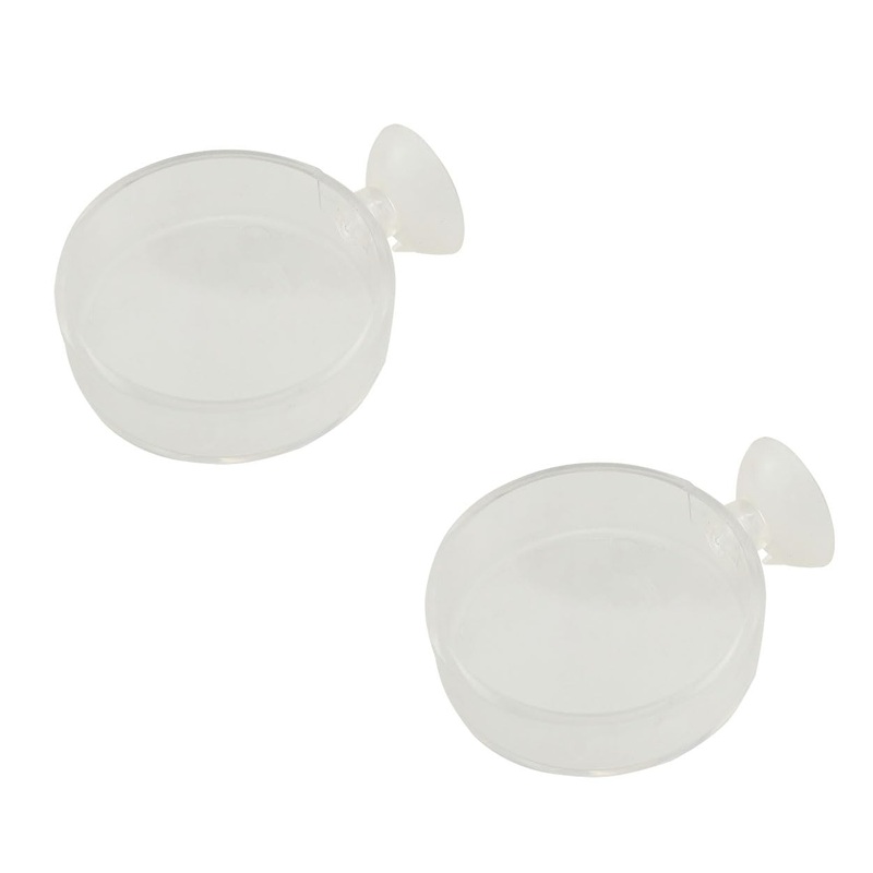 2PCS 6.5mm Transparent Aquarium Shrimp Feeder Dish Acrylic Fish Tank Feeding Bowls Round Clear Dishes Tray for Fish Shrimp and Benthic Animals