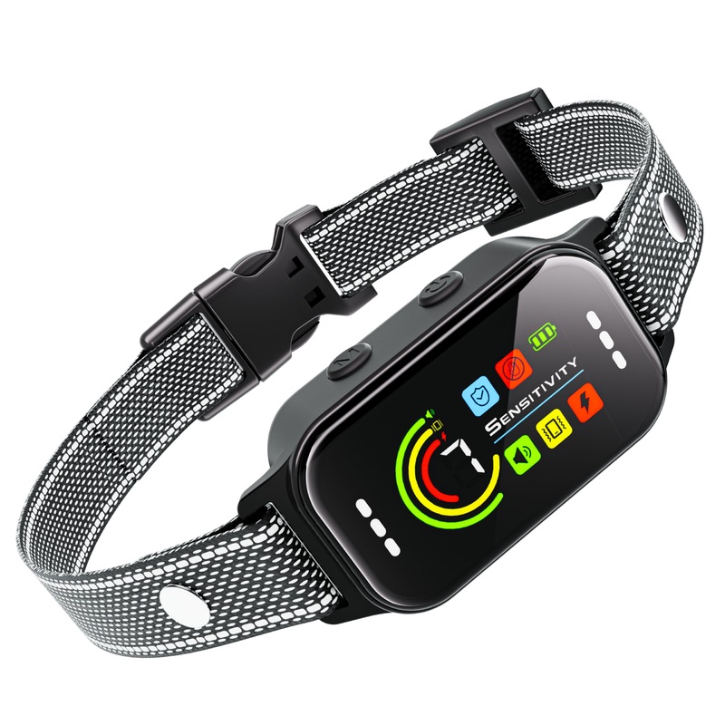 Dog Bark Collar,Bark Collar for Large Medium Small Dogs 8-130lbs, Smart AI Barking Collar,Bark Training Collar with 7 Adjustable Sensitivity Beep Vibration Shock 1 Pack Black