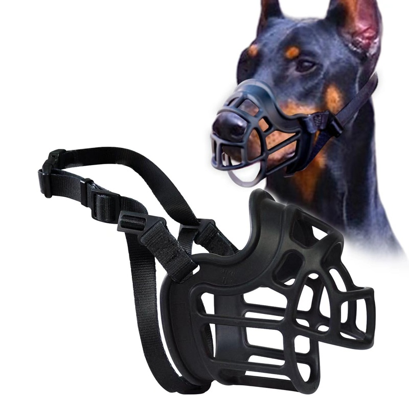 Dog Muzzle, Basket Muzzle Anti Biting Chewing, Sturdy Lightweight Muzzle Allows Panting Drinking, Cage Muzzle for Small Medium Large Dogs, for Grooming Trimming Training(Black) (1 (Snout 6-7″)) 1 (Snout 6-7″)