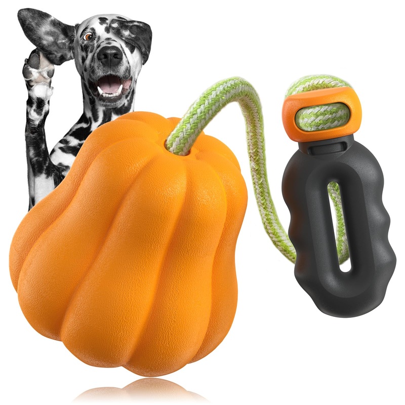 Dog Toys for Medium Large Dogs,Training Ball with Thrower for Dog Rope Toys,Interactive Exercise and Reward Toy for Large Medium Breeds, Durable Rubber Dog Chew Toy for Aggressive Chewer
