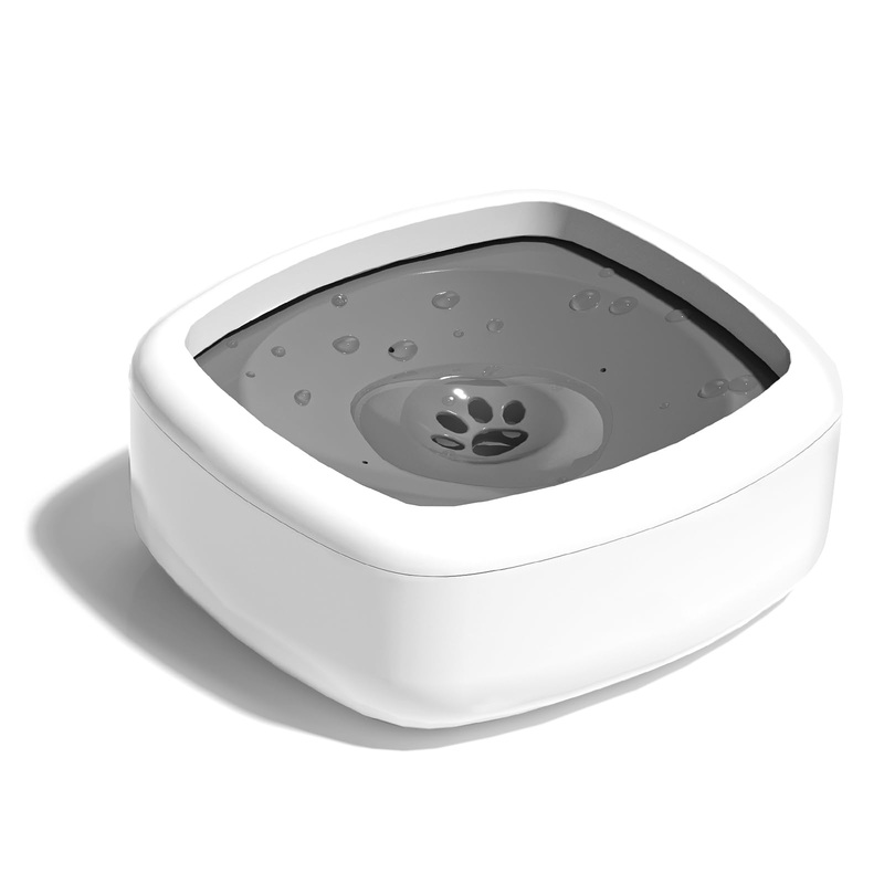 Dog Water Bowl: 35oz/1L No-Spill Cat Water Bowl Portable Dog Bowl with Eco-Friendly Material Slow Water Feeder Dispenser Vehicle Carried Water Bowl for Dogs, Cats, Pets & Outdoor Travel White
