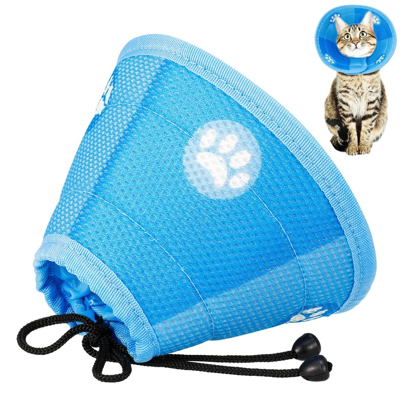 FANTESI Neck Collar Cat Protective Collar Cone Collars Cat Recovery Collar Soft Cat Protective Collar Adjustable Recovery Collar for Cats Small Dogs (M) M (Neck: 21.5-30.5cm)