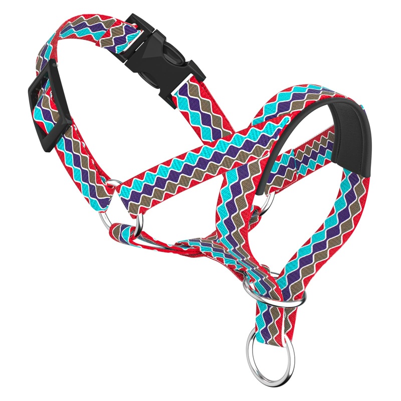 Fashion Head Collar, Gentle No Pull Collar Harness for Small Medium Large Dogs(L,Wavy) L Wavy