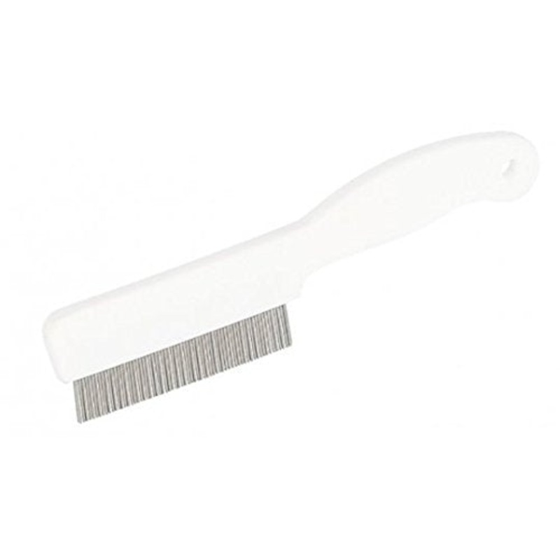 Kerbl dust and flea comb, 13cm for cats, white