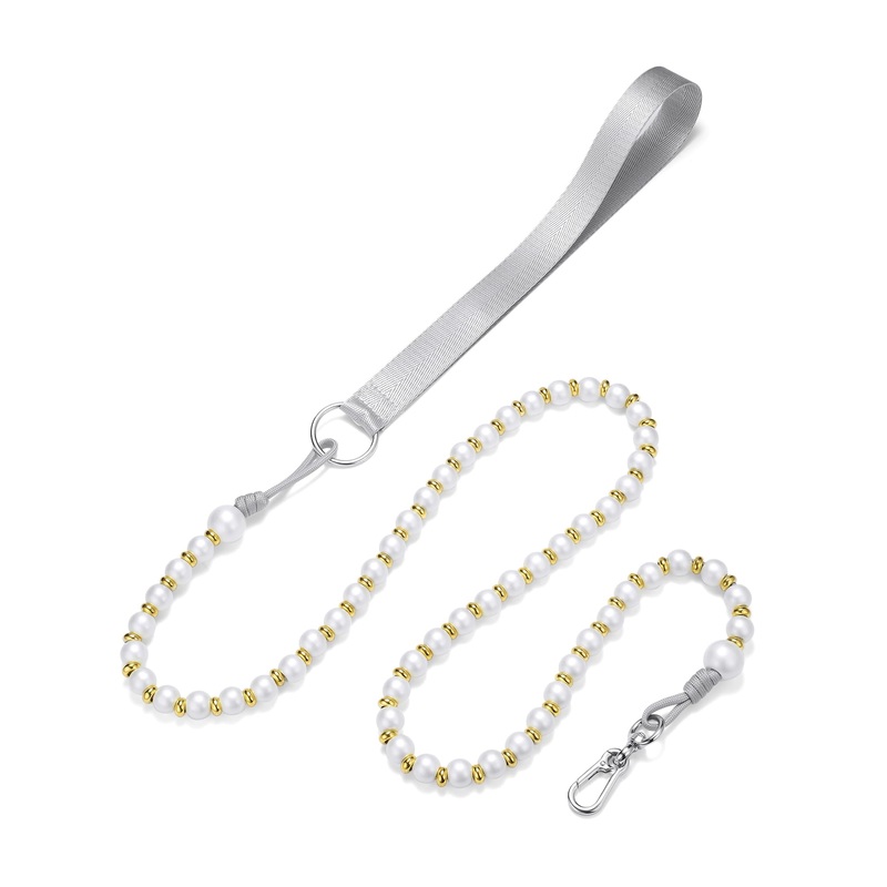 Luxurious Pearl Dog Leash – Made of High Strength Parachute Cord & 14mm Pearls- Perfect for Wedding and Everyday Walking -57 Inches Pearl Leash for Small Medium and Large Dogs