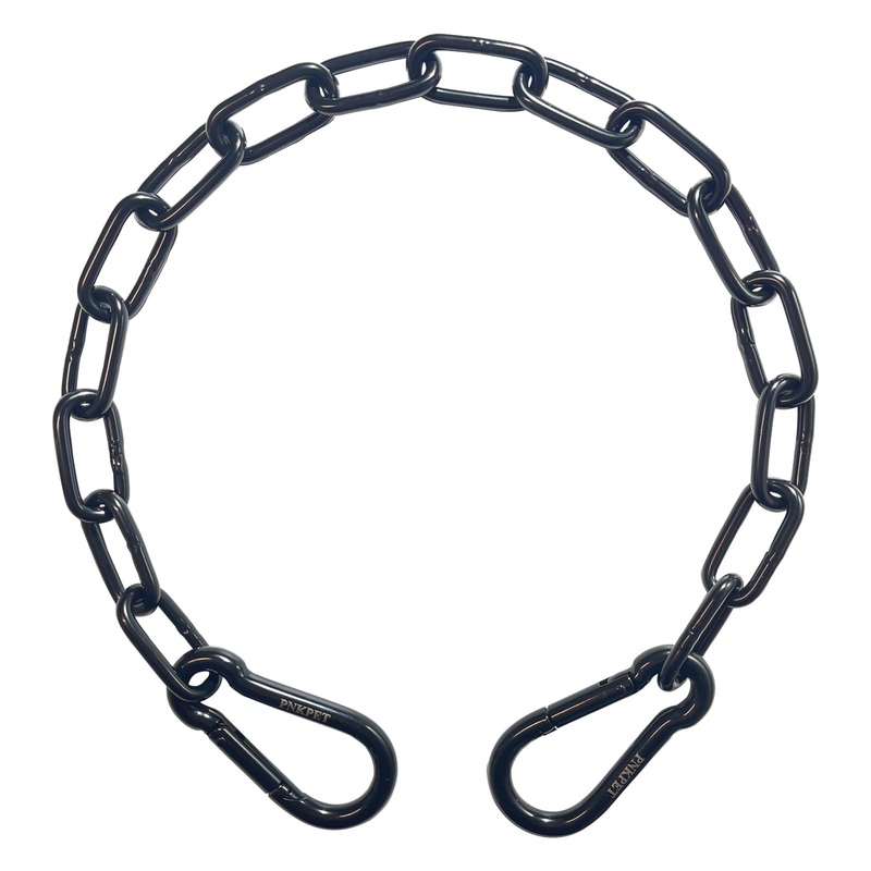 PNKPET 304 Stainless Steel Gate Chain 20″ x 5/25″ – 550lbs Capacity Chain Lock – Chain Link Gate Latch for Outdoor Fence & Livestock – Safety Hanging Metal Chain with 2 Carabiners – Black (1 Pack) 5mm Black – 1 Pack
