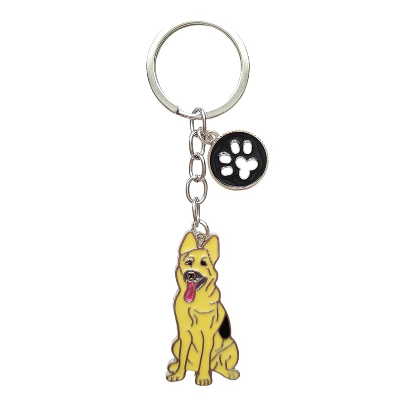 POYAMUSE Enamel Dog Pet Keychain – A Heartwarming Memorial and Adorable Accessory keyring for Dog Lovers German Shepherd