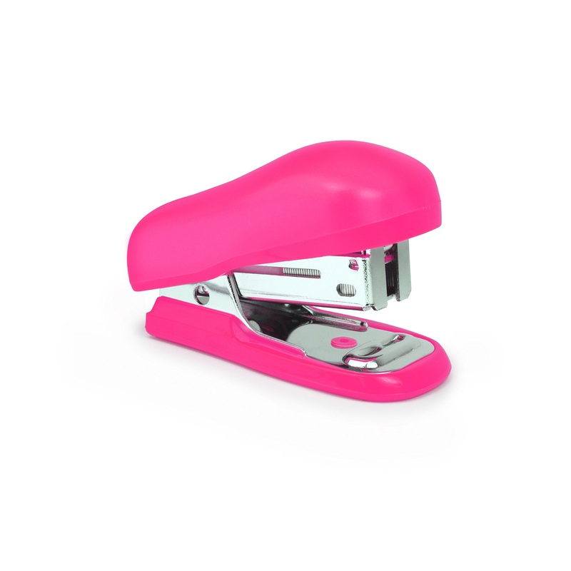Rapesco 1412 Bug Mini stapler with type 26/6 mm staples, 12 sheets, stapler fuchsia hot pink