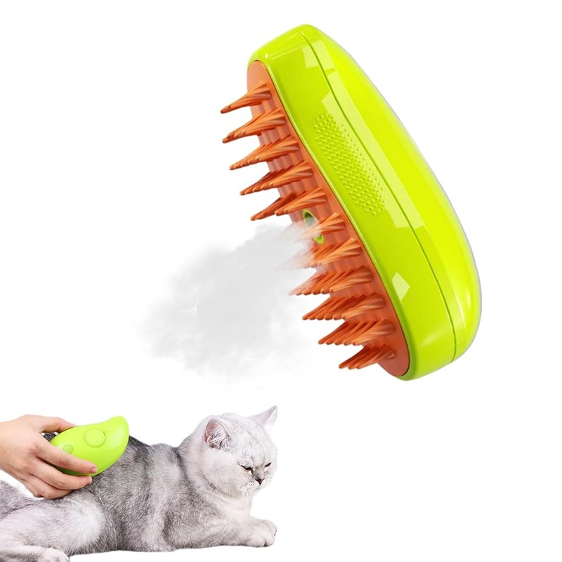 RUOPAN 3 In 1 Self Cleaning Cat Steamer Brush – Removes Tangled Hair and Massages
