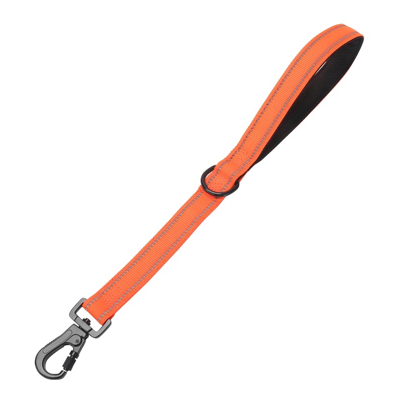 Short Training Dog Leashwith Carabiner Clip for Medium or Large Dogs,Strong Traffic Leash with Reflective Nylon Padded Handle for Walking or Guiding Blind18inchOrange Orange 18inch