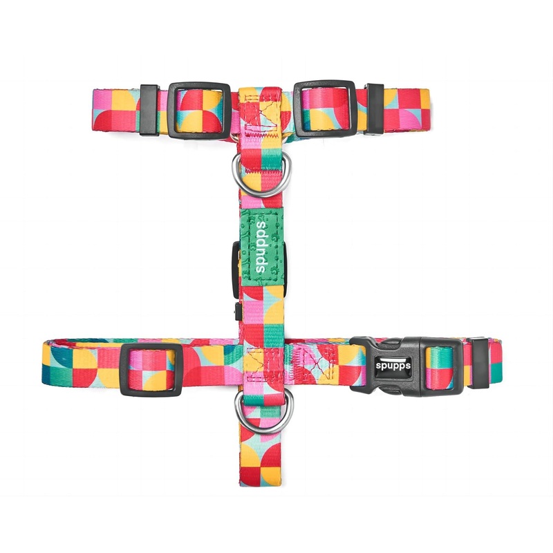 SPUPPS No Pull Dog Harness – High Resistance Nylon Webbing, Freedom Harness for Dogs with Neck Buckle, 5 Adjustment Points Fits All Body Types, Easy Walking and Training (Summer Vibe, L) L(Chest:24.5″-42″) Summer Vibe