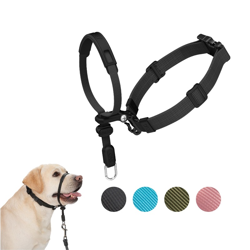 SVD.PET No-Pull Dog Headcollar for Easier Walks, Chew-Proof Protector to Increase Comfort, Simple Design, Easy to Wear and Adjust (Medium Size for Small and Medium Size Dogs) M: Upper Neck 12 – 20 inch Black