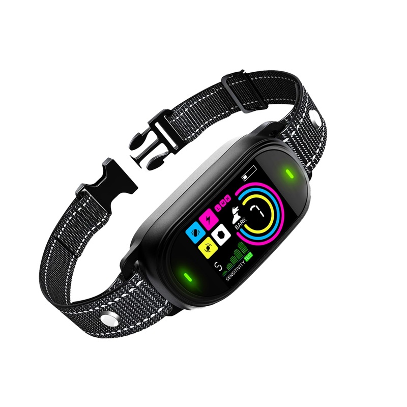 Tesitehi Dog Bark Collar, Bark Collar for Small Medium Large Dogs, Smart AI Dual Recognition Anti Bark Collar, Rechargeable Automatic Stop Dog Barking Collars with 3 Adjustable Shock Modes Activated Blak