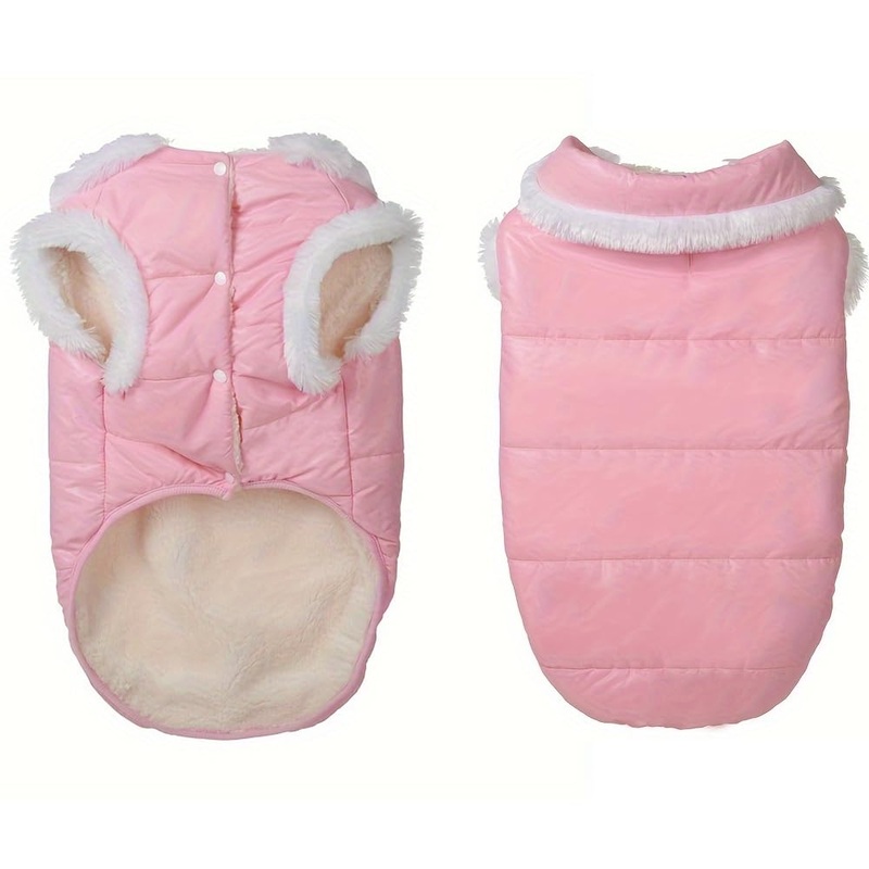 Warm Dog Coat for Large Dogs, Fleece Lining Extra Warm Dog Hoodie, Windproof Dog Jacket, Dog Winter Coat, Dog Coat Big Dogs, Dog Coat Winter Cold Weather Outdoor Pink XX-Large
