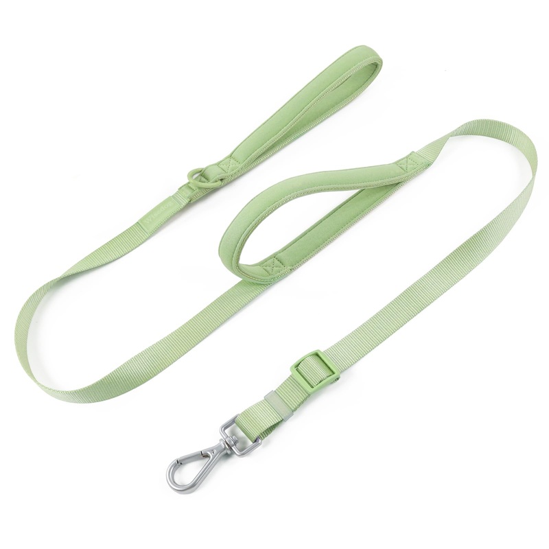 Wisedog Durable Two Handle Dog Leash: Dog Leash Heavy Duty with Dual Soft Padded Handles, Adjustable Length as Short Leash for Medium Large Dogs (Sage Green, M|4.2 ft-5 ft) Sage Green