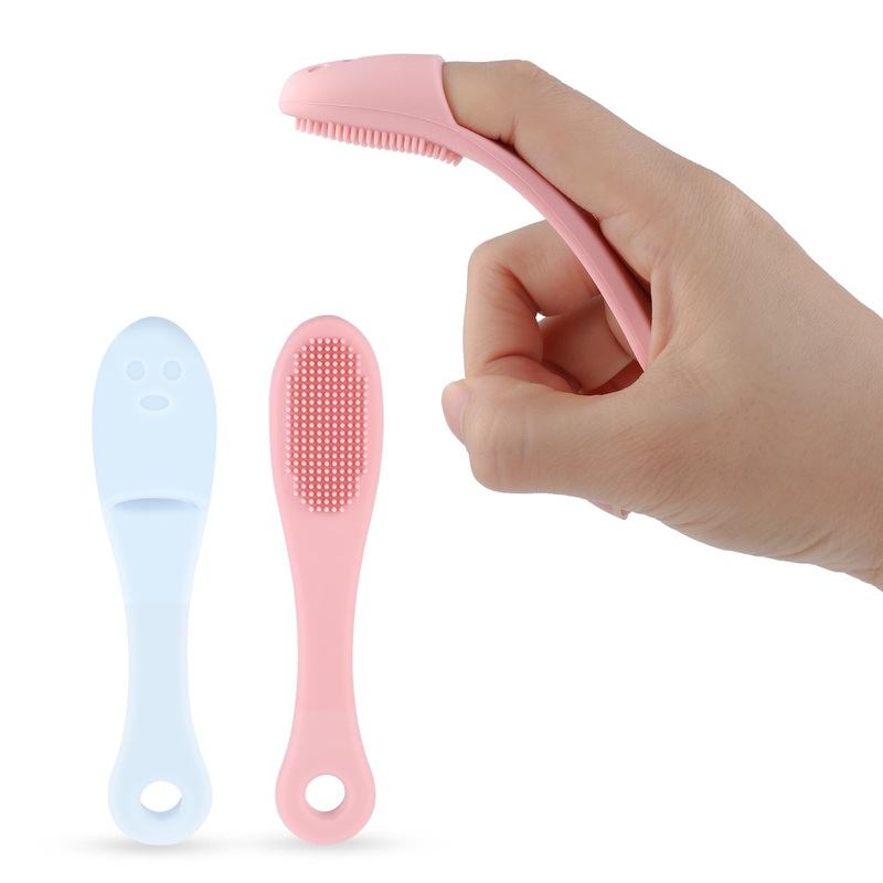 WLLHYF Pack of 2 Silicone Dog Toothbrush Puppy Toothbrush Finger Toothbrush Finger Cots Dogs Cat Dental Care Effective Teeth Cleaning for Small Large Medium Dogs