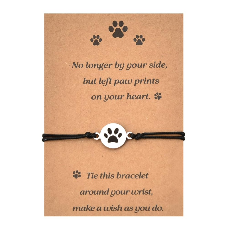 Xiyantiji Pet Memorial Gifts for Dogs Paw Print Bracelet for Dog Owner Pet Lover Remembrance Gifts for Loss of Dog Sympathy Bracelet Bereavement Gift for Sister Friends