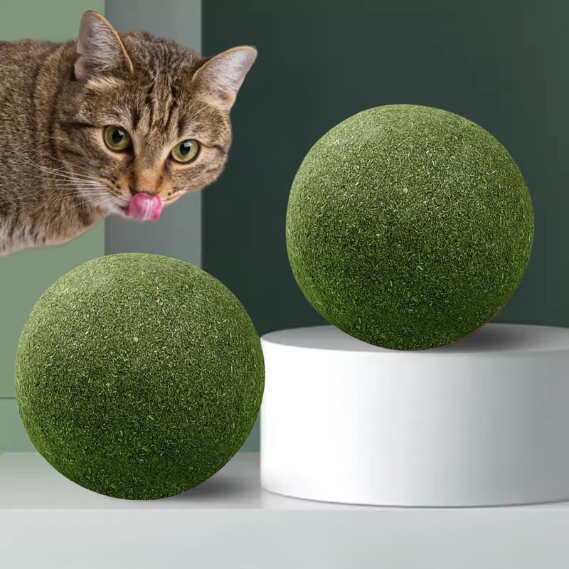 ZYUTONG Cat Huge Catnip Balls Set of 2, 4 Giant Catnip Ball for Indoor Cats, Kitten Big Cat Nip BallLicker Toy, Organic Large Catnip Ball, Temptations Catnip Toy for Cat