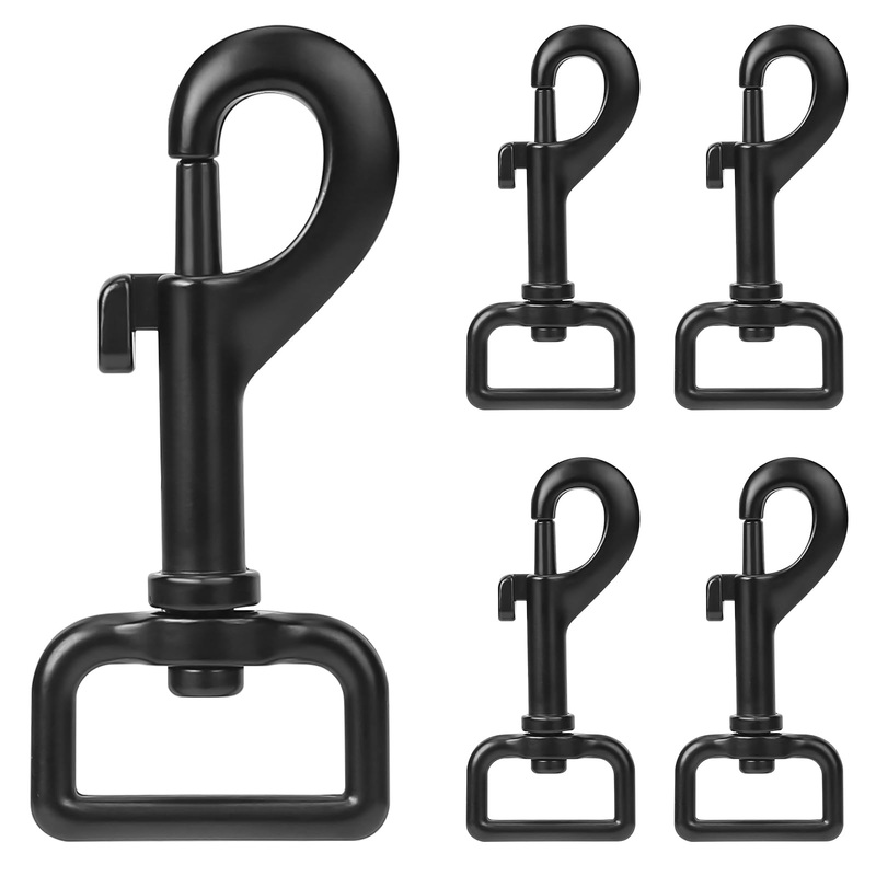 5 Pcs Swivel Snap Hooks 0.98” Swivel Eye Bolt Snap Hooks Black Heavy-Duty Dog Leash Clips Trigger Clip Dog Leash Snaps Hooks Trigger Snaps
