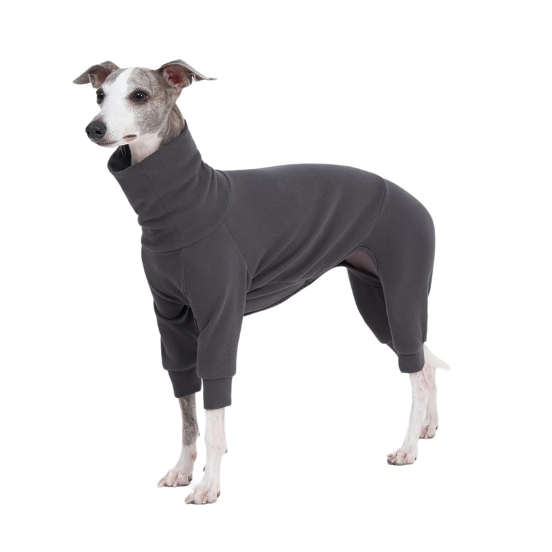 Cozy Cotton Fluffy Underwear Onesie for Italian Greyhounds,Whippets,Super Soft Warm Pajamas and Jumpsuit(Medium, Grey) Medium