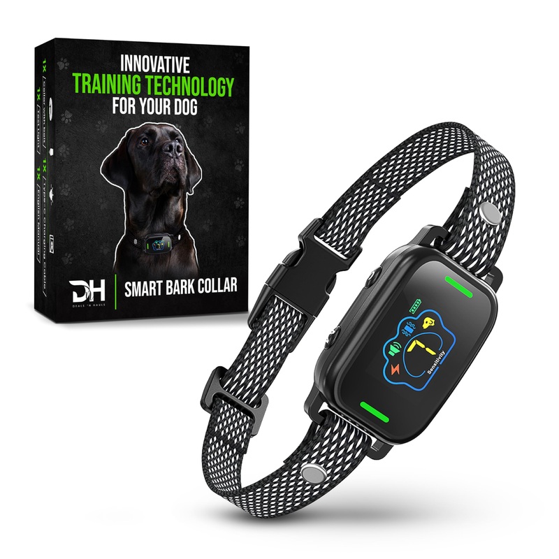 DnH Dog Bark Collar with 5 Training Modes – Dog Shock Collar With 7 Sensitivity Levels – IPX7 Waterproof Dog Collars – Auto Protection Feature bark deterrent device- Anti False Trigger Dog Bark Collar