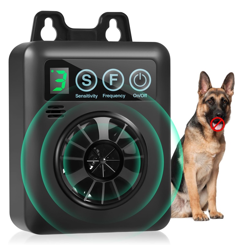 Dog Barking Control Devices, Sonic Bark Deterrents with 4 Levels Adjustable, Anti Barking Device for 50Ft Range, USB Charging Ultrasonic Barking Dog silencer Outdoor Waterproof Safe for Human & Dogs