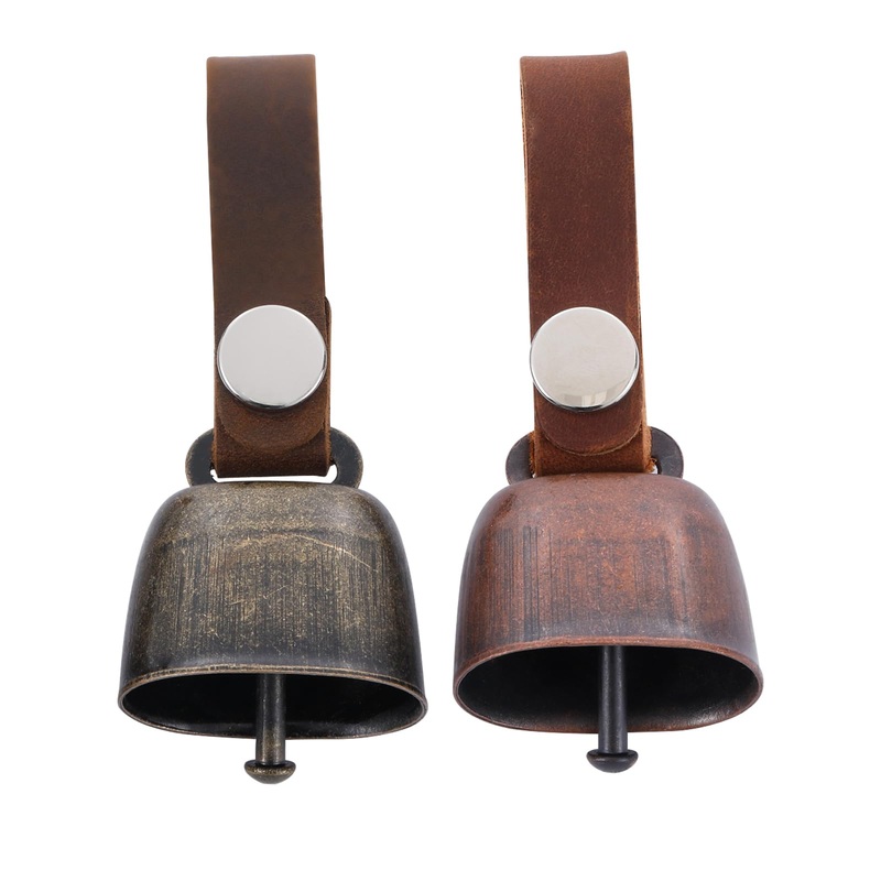 Dog Bells for Collar – Pet Dog Collar Bell Dog Bell Accessories Collar Bells Leather Dog Collar Bells Small Bells for Dog Collar Supplies Dog Safety Bell Collar Pet Dog Collar Hiking Bells 2 Pack Short