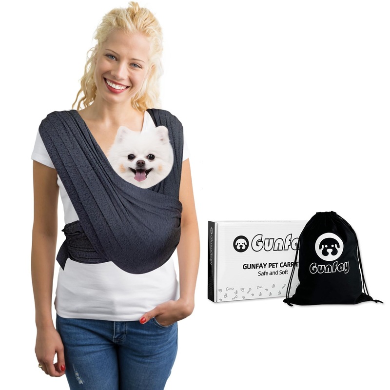 Dog Sling Carrier for Small Dogs, Front Facing Cat Sling Carrier, Hands Free Pet Carrier, Size Adjustable, No Pressure on Shoulders and Back, Safe and SoftSuitable for Pets for Outdoor(Medium) Medium