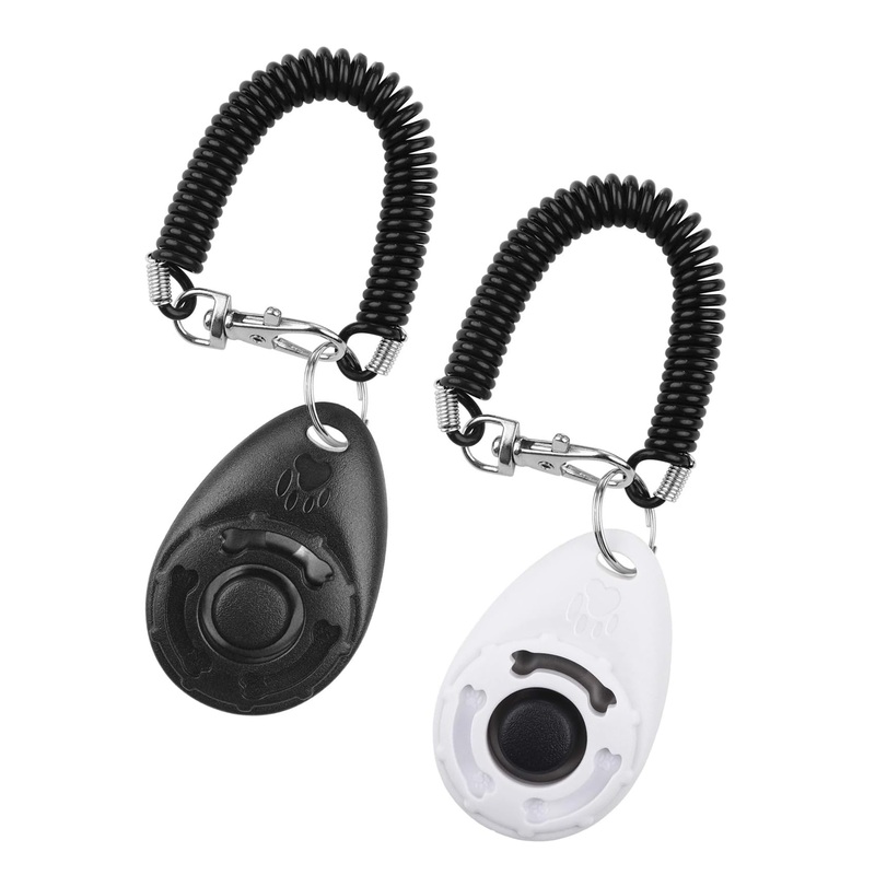 Dog Training Clicker – with Wrist Strap Durable Lightweight Easy to Use – Pet Training Clicker for Cats Puppy Birds Horses – Perfect for Behavioral Training Pack of 2