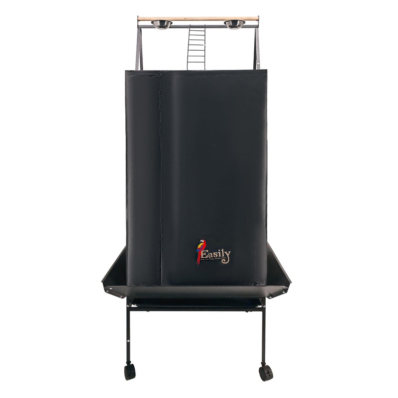 Easily Good Night Bird Cage Cover for Large Bird Cage with Play Top 68″ Black 68