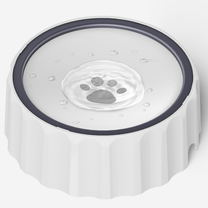 FORWH Dog Water Bowl No Spill 63oz/1.8L Large Capacity Dog Water Bowl Dispenser Non Slip No Splash Dog Water Bowl Pet Slow Feeder No Drip Dog Water Bowl on Vehicle Slow Water Bowl for Dogs and Cats White