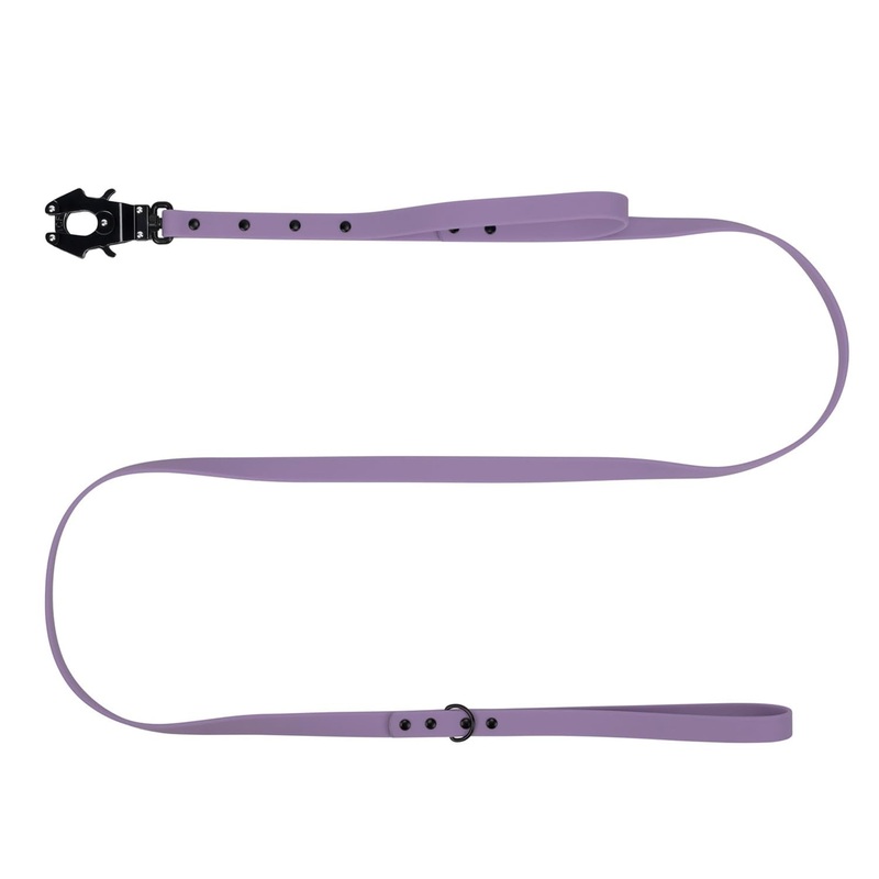 ICEFANG Waterproof PVC Coated Dog Leash with Tactical Quick Release Swivel Clip,2 Control Handle,Great for Outdoor Training, Beach, Backyard, Play, Camping, Swimming (Purple, 20mm X 6FT) Purple