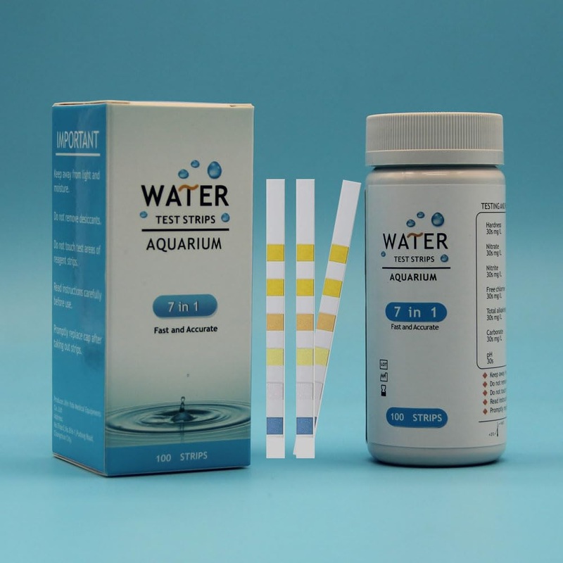 KINGYEENUO 7 in 1 Aquarium Test Kit, Aquarium Water Test Kit, Test Strips for Freshwater/Saltwater Aquarium, Fast & Accurate Water Testing Strips for Pond/Pool, 100 Strips