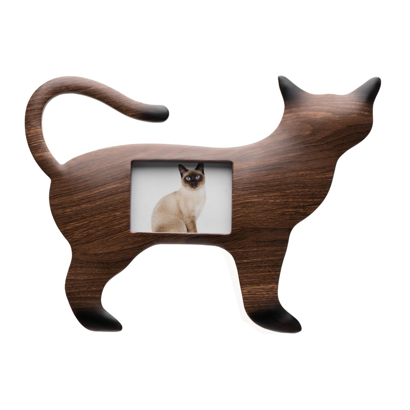 Kriss Art Cat Picture Frame Cherish your Beloved Cat with Beautiful Memorial Gifts for Loss of Cat, Perfect Pet Memorial Gifts Black Walnut(Square) Black Walnut(Square)
