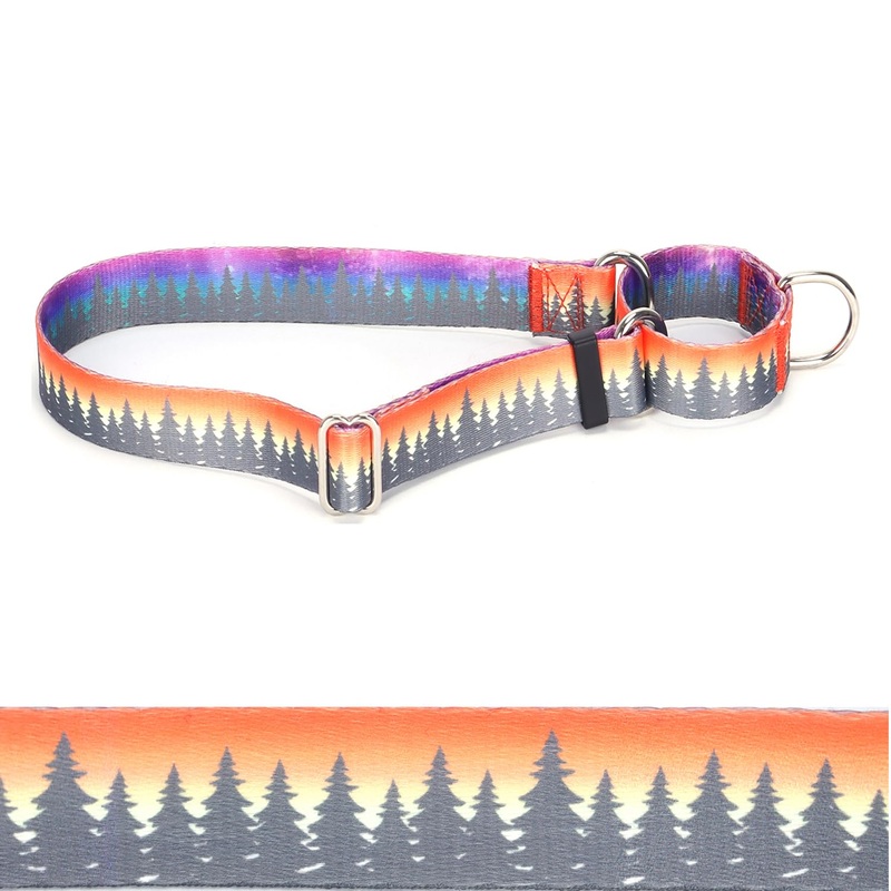 Martingale Collar DogsAdjustable Soft Nylon Dog Collars with Special Design Forest Cute Patterns for Small Medium Large Dog(Forest M) 3 M for Neck 11-19″