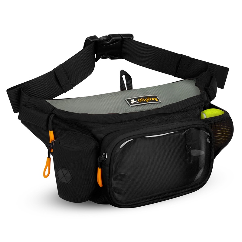 OllyDog Trailblazer Pack With Rubber Fetch Ball, Fanny Pack, Dog Treat Pouch, Hands-Free for Training, Hip Pack with Built-in Poop Bag Dispenser, Adjustable Waist Belt Clip (Juniper) Juniper