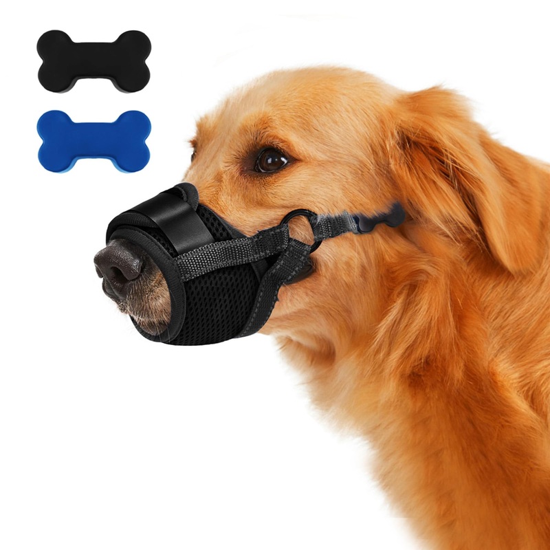 PawWares Dog Muzzle – Soft Nylon Anti-Biting Dog Mouth Guard, Drinkable Muzzle, Anti Biting, Double Layer Velcro | Muzzle for Dogs to Prevent Biting – Breathable- Size XL XLarge Black
