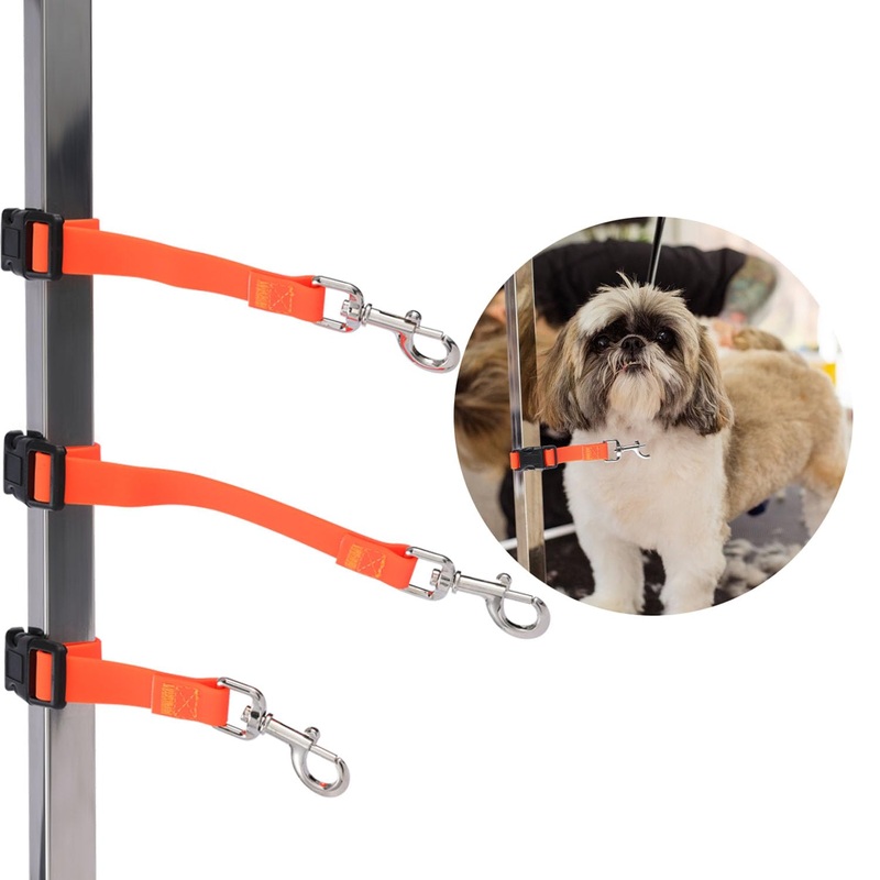 Pet Dog Grooming Table Arm Accessories – Dog Grooming Arm Extension Straps Dog Loops Dog Grooming Loops Extender Waterproof Pet Dog Grooming Supplies (Orange, 3 Pack) Orange
