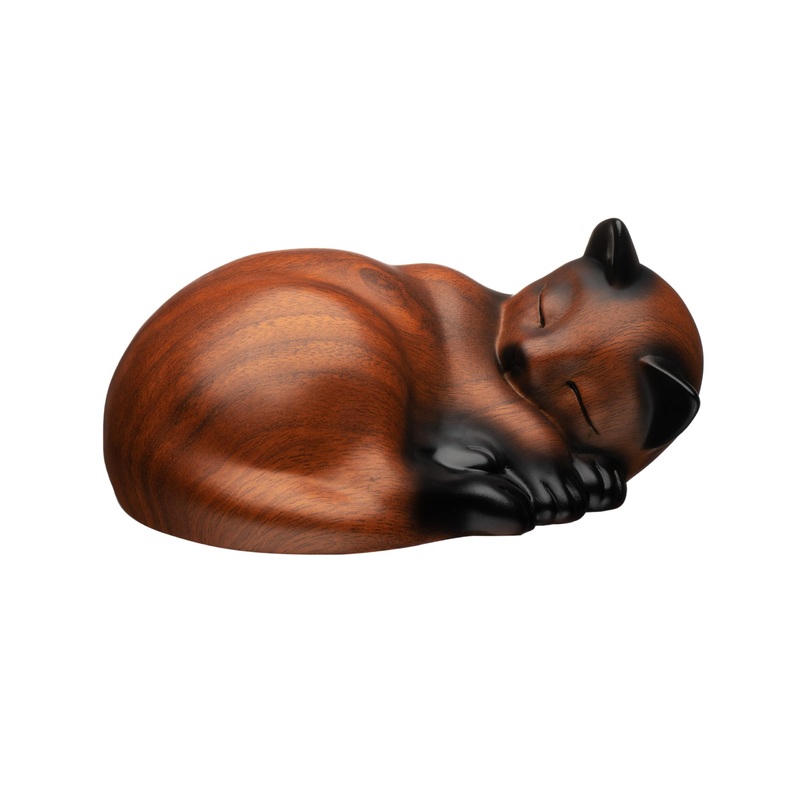 Pet Urns,Sleeping Resin Cremation Cat Urn, Cat Urns for Ashes, Small Animal Urn,Small Pet Urns Cherry