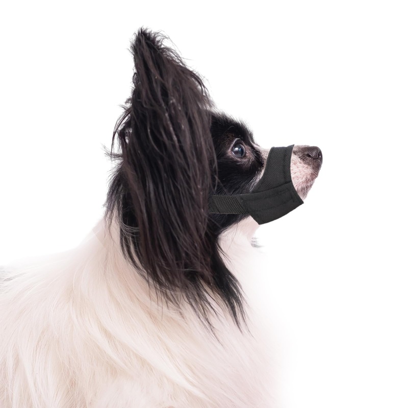 Short Snout Dog Muzzle, Adjustable Dog Mouth Guard, Soft Pet Safe Dog Muzzle Anti Biting Barking, Muzzle for Dogs Snout Circumference 5.5-7″