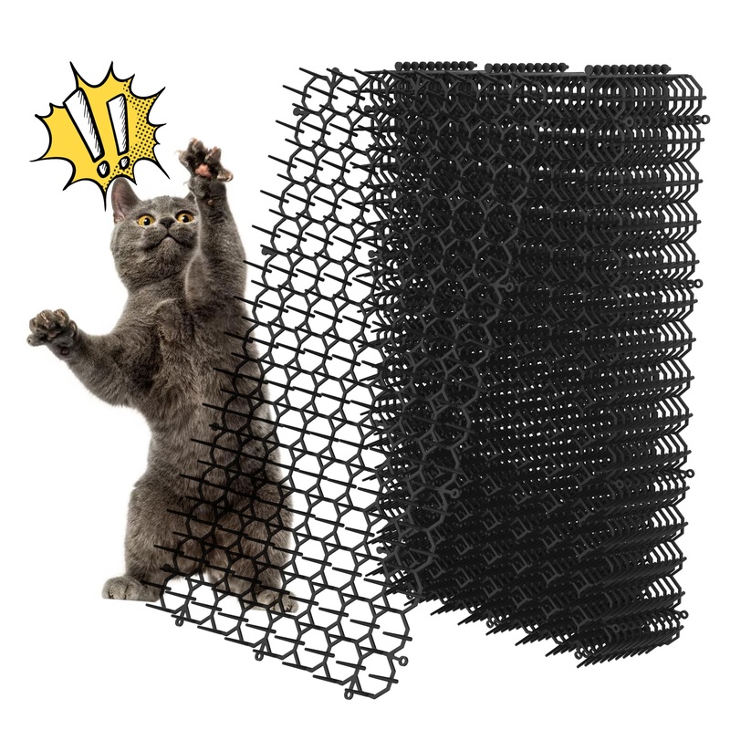 10 Pack 16 x 8 Inch Scat Mat for Cats with Strips Digging Stopper Repellent Spike Mat 10 Pack