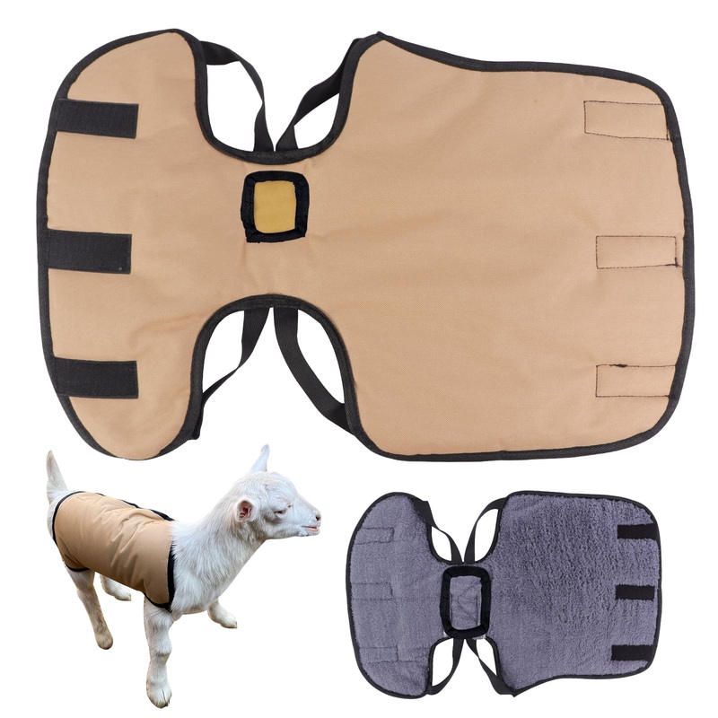 2 Pack Brown Goat Blanket for Winter Goat Coat Cold Weather Waterproof Windproof Goat Jacket Blanket to Keep Goat Warm Lamb Coat with Straps Thickened Belly Protection