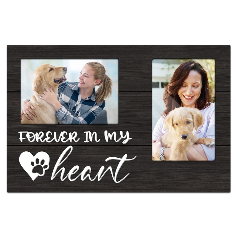 cocomong Dog Memorial Gifts, Pet Memorial Gifts, Dog Memorial Gifts for Loss of Dog Picture Frame 3D Photo Frame, Loss of Dog Sympathy Gift Holds 2 4×6 Inches Photos